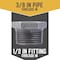B & K STZ Industries 1/2 in. MIP each X 3/8 in. D FIP Black Malleable Iron Hex Bushing 310UPB-1238 - alternate 5
